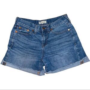 Madewell Denim Raw Edge Boyshorts Womens 24 Style C1737 Blue Jean Shorts